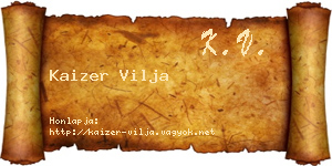 Kaizer Vilja névjegykártya